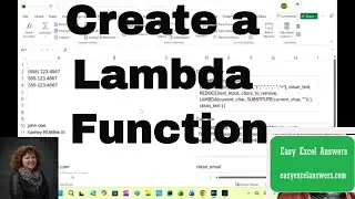 How to create a Lambda function in Excel.