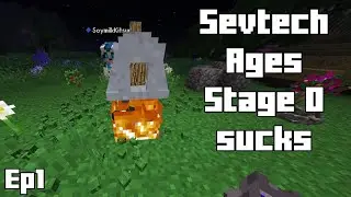 We cavemen figure out fire in MC's Sevtech Ages