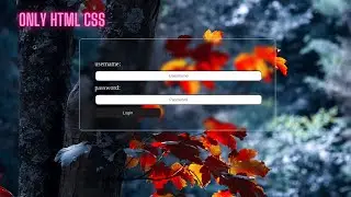 blur effect in html CSS login form with transparent background  | CSS | Sharif | Developer Sharif