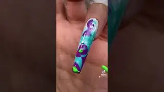 Marble nail design with silicone stamper