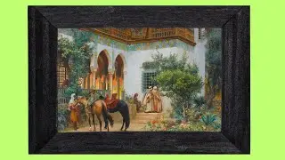 'A North African Courtyard' - Frederick Arthur Bridgman | Scenic Art TV Screensaver for Home FrameTV
