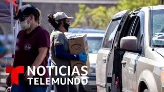 Largas filas para recibir alimentos en los bancos de comida | Noticias Telemundo
