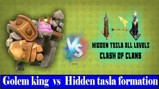 max level golem king vs hidden tesla formation | #coc_ sour #clashofclans  #shorts #coc_shorts