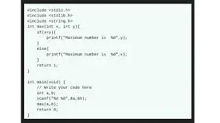 Find the maximum of two numbers using function