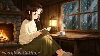 Living Alone in a Cozy Wooden Cabin During Heavy Rain 🌧️ | Everglow Cottage | Studio Ghibli ASMR 