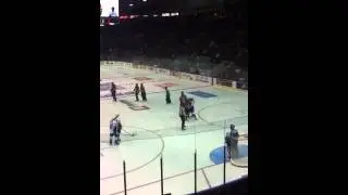 St Michael majors vs Owen sound attack fight