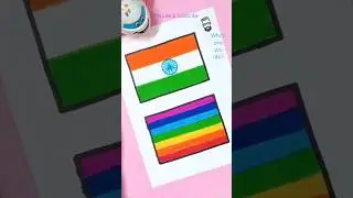 India Flag vs Rainbow Flag 🇮🇳 🏳️&zwj;🌈 Which one you like? #viral #trending #ytshorts #tiktok #drawing