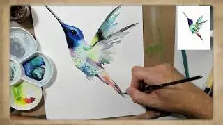 Pintando un colibrí/ #tempera #gouache #postercolorpainting #colibri #hummingbird  #pintura