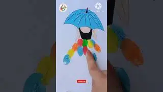 Creative Art/Fingerprint Dress Painting🎨😍 #shorts #creative #art