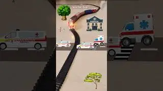 Ambulance race is happening and the train is approaching fast | Ambulance Siren | Ambulance Sound 🚑🚑