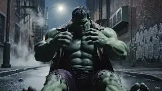 It's not easy being green... or broke. 🌧️  #Hulk #Marvel #Sad #AIArt #Cinematic #TheIncredibleHulk 