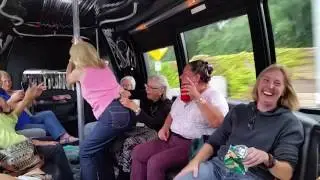 Vicky's 70th bday... Age is just a number/party bus pole dancing time!!!