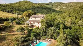 TUSCANY - Typical Tuscan farmhouse, swimming pool and panoramic view of the Classic Chianti hills