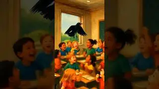 A family of crows in the old school. #ai #facts #animation #crow #school 🍓