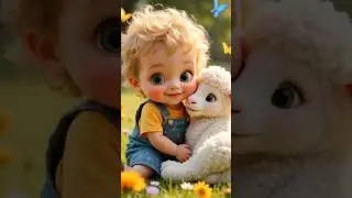 BB Baby Hugs Sheep 🐑👶 | Funny & Cute Moment#BabyAnimalLove#CuteCartoonShorts#SheepHugMoment