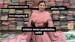 Jo suit pehente hi royal feel de || Heavy embroidered Pashmina suits 💖|| Price: 1700 Free Shipping 