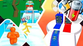 Tall Man Run vs Battery Run 3D All Levels Gameplay Android iOS Mobile Walkthrough 4K Ep 29