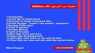 ERPNext Developers Basic  Course الدورة الأساسية للمبرمجين لنظام نيكست