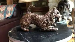 Australian Terrier foundry solid bronze