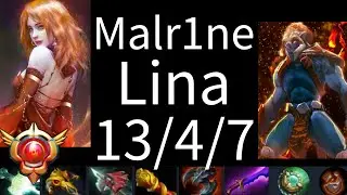 Malr1ne Lina vs Weaver Luna Huskar Abaddon Silencer - dota2