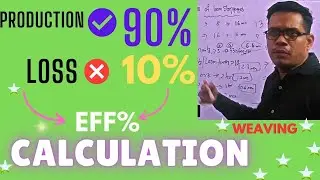 Efficiency loss in a weaving section and it's calculation.Production loss percentage  calculation.