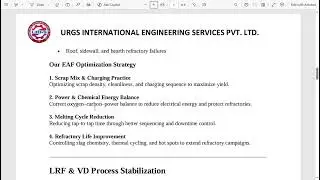 SMS Process & Turnaround Consultancy | EAF, LRF, VD & CCM | URGS International