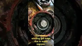This is what a burnt motor winding looks like 🫢 Burnt Electric Motor 😲 Electric Motor Burnt Winding