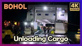 Tagbilaran Port Bohol &ndash; Unloading Cargo Under Rain and Dim Port Lights