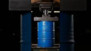 Hydraulic Press vs Metal Drum! 😱 #shorts