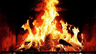 Cozy Fireplace 4K (12 HOURS). Fireplace with Crackling Fire Sounds. Fireplace Ambience