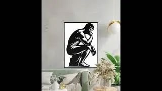 The Thinker Silhouette SVG, Rodin Sculpture Clipart, Classical Art Icon Vector, Famous Statue Digita