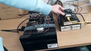 Floppy-disk dumping station at Prague Game Archive
