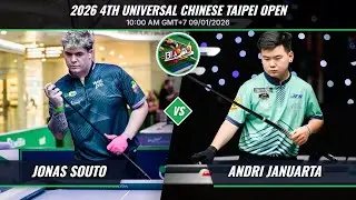 [Trực tiếp] Jonas Souto vs Andri Januarta - WR2 - 2026 Chinese Taipei Open