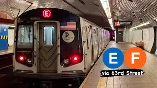 R160 (E) & (F) Trains @ Roosevelt Island | IND 63rd Street Line