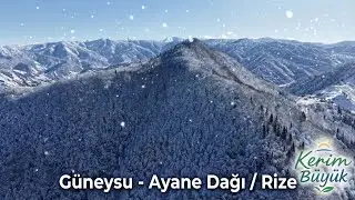 RİZE'DE BİR KIŞ MASALI: G&uuml;neysu Ayane Dağı'nın B&uuml;y&uuml;leyici Zirvesi ❄️ Drone