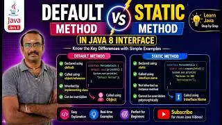 Default Method vs Static Method in Java 8 Interface | Key Differences Explained in Tamil