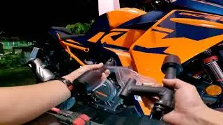 Installation of frame slider for ktm rc390 2022/2023