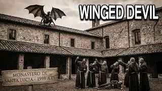 Italienische Mönche berichteten von einem geflügelten Teufel,der auf dem Dach ihres Klosters landete