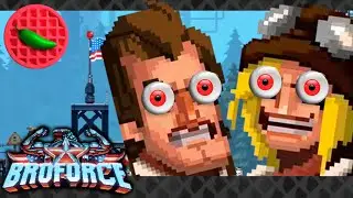 CUSTOM MAP BROBLITERATION! -- Let's Play Broforce (4th of July Update)(Local Co-op)(Custom maps)