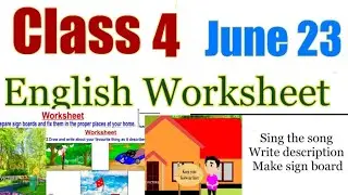 Class 4 English  worksheet june 23|june 23| std 4|English  |today|mindblowingkids