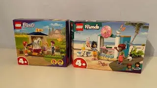 Lego Friends Foal Washing Station and Doughnut Shop Sets Review.