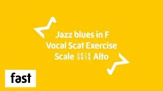 Alto Jazz blues Singing Exercise | Scat 56789876 | F major 12 Bar Blues | Fast 200 BPM