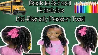 EASY Kid Friendly Protective Hairstyle | Passion Twist | Rubber band Method