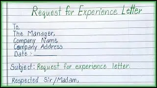Request for Experience Letter in English| Experience Letter Request| 