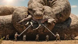 Heroic Rescue Team Saves Young Zebra from a Giant Python's Deadly Constriction.