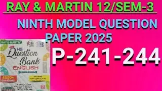Ninth Model Question Paper |Class 12 English|Page 241-244| Semester 3|2025