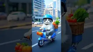 My cat cooks a surprise meal! 🍔 #CatChef #PetCooking
