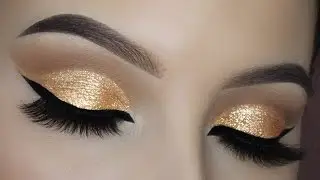 Easy Gold Glitter Cut Crease Tutorial