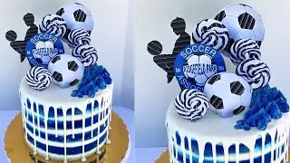 HOW TO MAKE A SIMPLE SOCCER CAKE  || Janie's Sweets