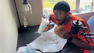Chicken bacon ranch wrap & Sunrise Sunset&mdash;Tropical Smoothie never misses 🌯🍹 #asmr 